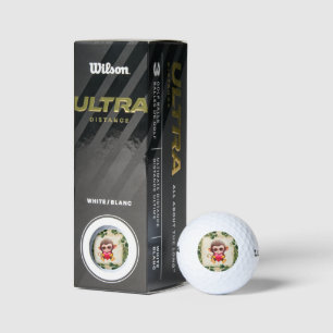 Adorable Jungle Valentine Monkey Golf Balls