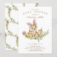 Adorable Kangaroo Mom & Babies Triplet Baby Shower