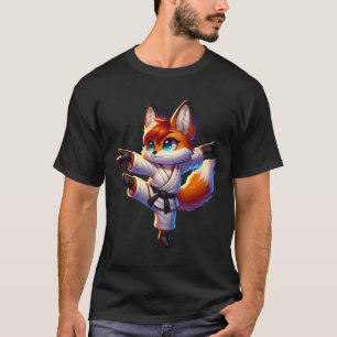 Adorable Karate Fox Crane Kick Pose T-Shirt