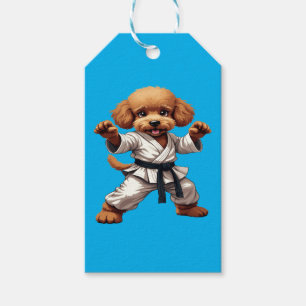 Adorable Karate Puppy Martial Arts Gi Illustration Gift Tags
