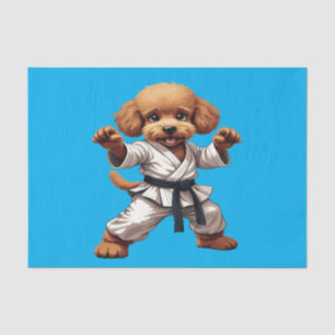 Adorable Karate Puppy Martial Arts Gi Illustration Tissue Paper