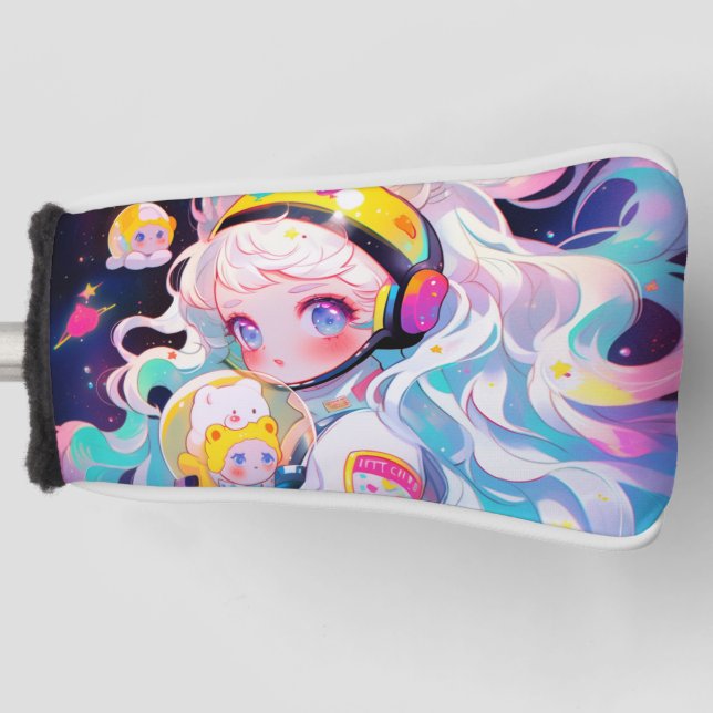 Adorable Kawaii Anime Girl in Space  Golf Head Cover (Front)