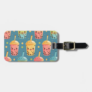 Adorable Kawaii Boba Drink Design Luggage Tag