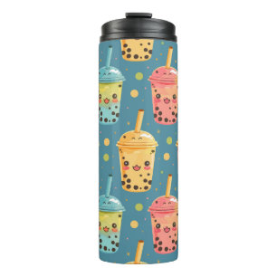Adorable Kawaii Boba Drink Design Thermal Tumbler