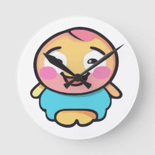 Adorable Kawaii Character - Cute Cartoon Round Clock