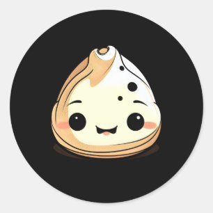 Adorable Kawaii Dim Sum Dumpling And Anime Classic Round Sticker