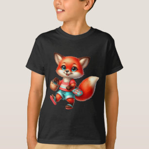 Adorable kawaii fox summer adventure design T-Shirt