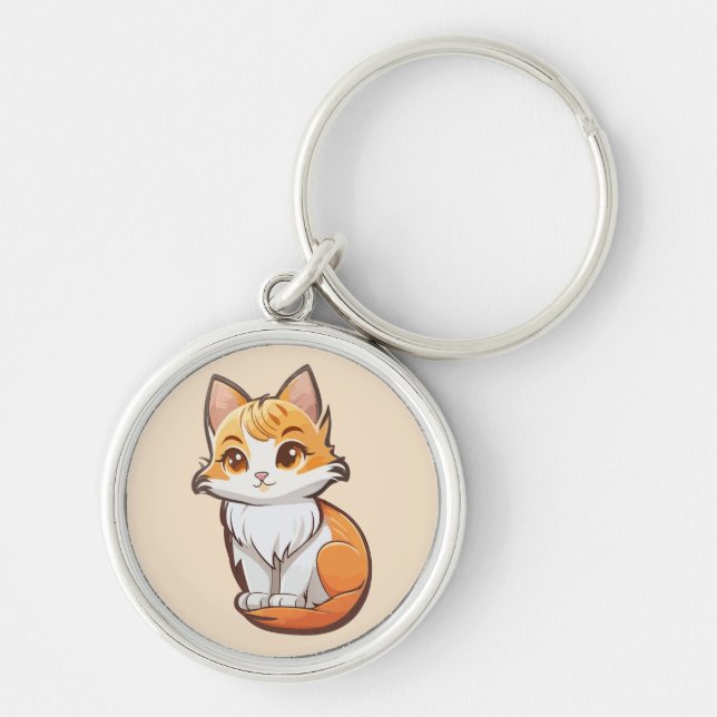 Adorable Kawaii Kitten Keychain (Front)