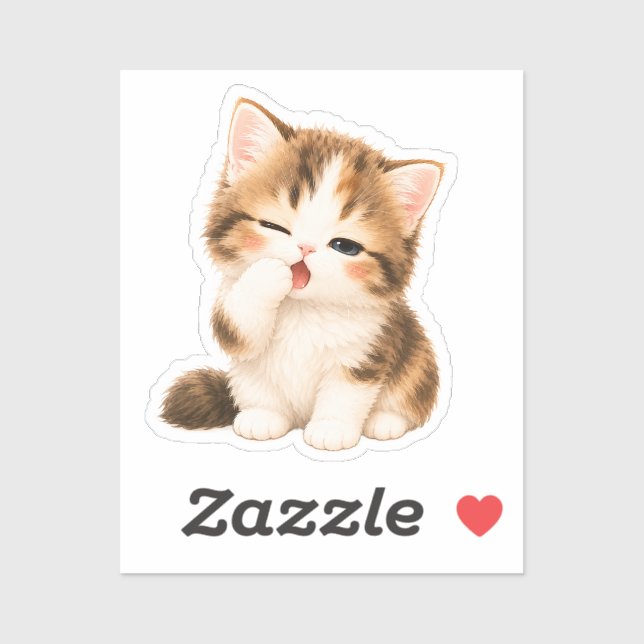 Adorable Kawaii Kitten Sticker (Sheet)
