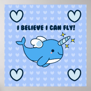 Adorable Kawaii Narwhal Poster