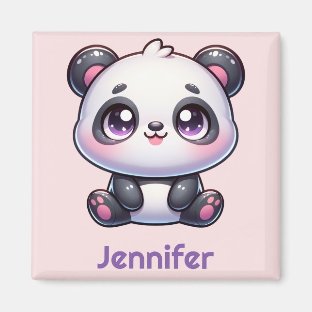 Adorable Kawaii Panda Personalized Design Magnet (Front)