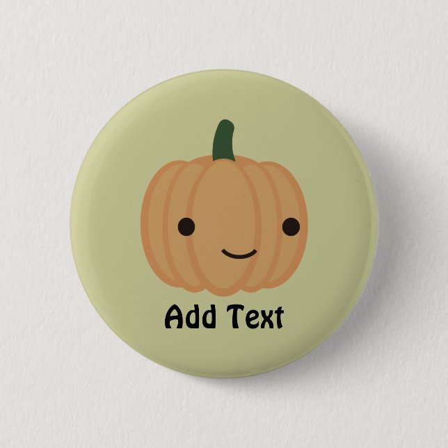 Adorable kawaii Pumpkin 2 Inch Round Button (Front)