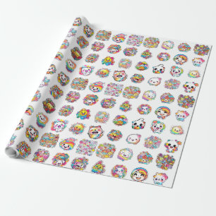 Adorable Kawaii Stickers Prompts for Cute Wrapping Paper