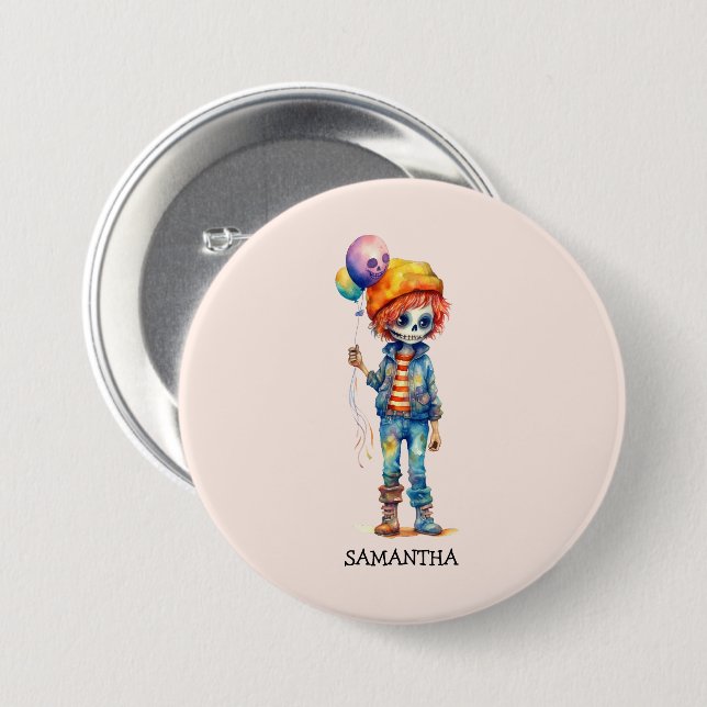 Adorable Kid Zombie - Cute Halloween (2) 3 Inch Round Button (Front & Back)