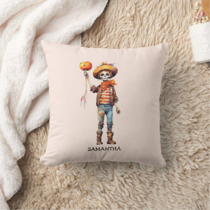 Adorable Kid Zombie - Cute Halloween (3) Throw Pillow