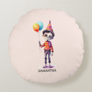 Adorable Kid Zombie - Cute Halloween (4) Round Pillow