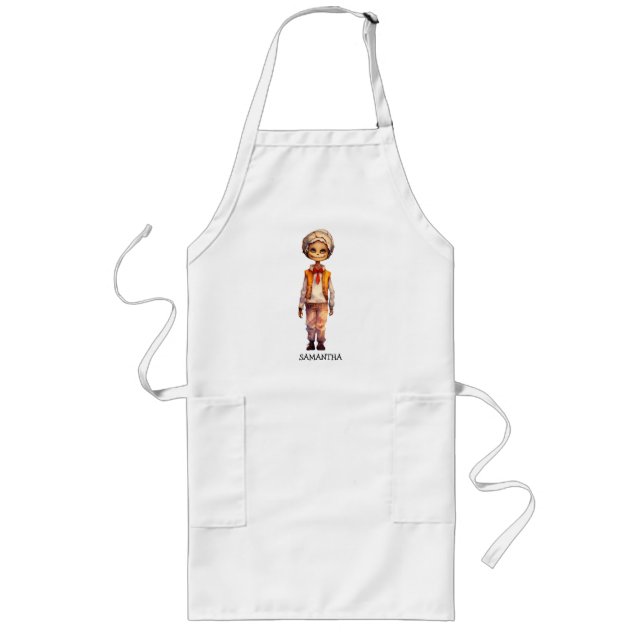 Adorable Kid Zombie - Cute Halloween Long Apron (Front)