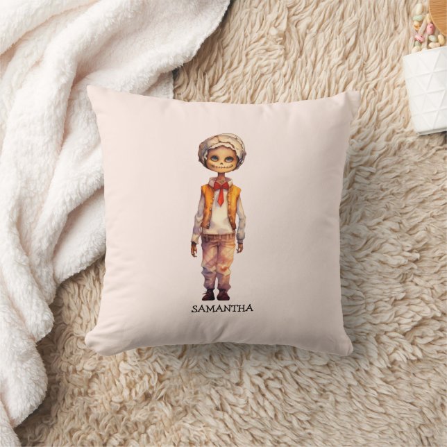 Adorable Kid Zombie - Cute Halloween Throw Pillow (Blanket)