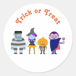 Adorable Kids Halloween Costume Party Classic Round Sticker