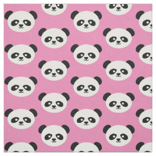 Adorable Kids Kawaii Panda Bear Face Pink Fabric