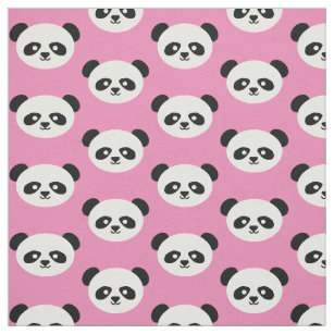 Adorable Kids Kawaii Panda Bear Face Pink Fabric