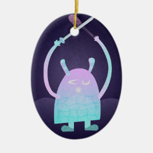 Adorable Kids Monster Character Ceramic Ornament