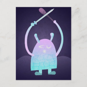 Adorable Kids Monster Character Holiday Postcard
