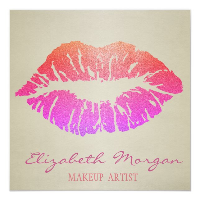 Adorable Kiss,Lips ,Makeup artist Poster (Front)