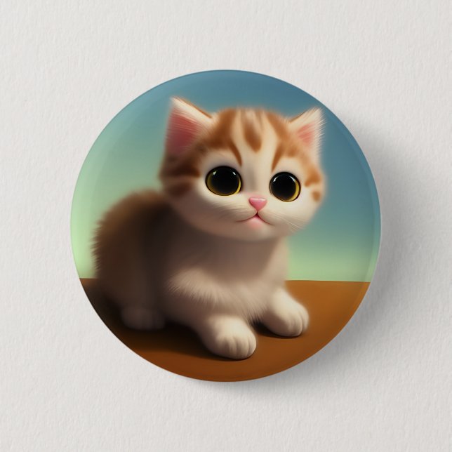Adorable Kitten 2 Inch Round Button (Front)