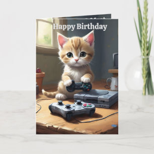 Adorable Kitten de Jeu, Carte Anniversaire