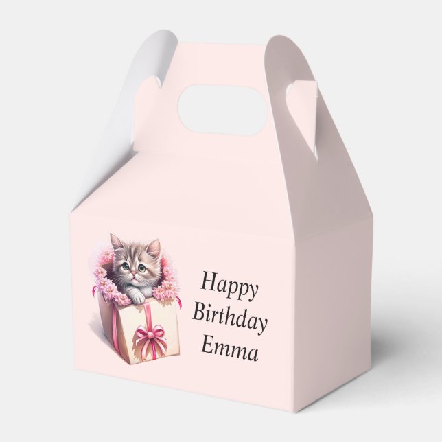 Adorable Kitten in a Box Birthday Gift (Front Side)