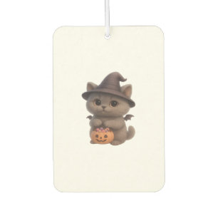 Adorable Kitten in Halloween Witch Costume with Pu Air Freshener