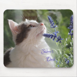 Adorable Kitten In the Garden *personalize* Mouse Pad