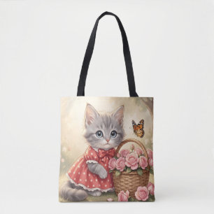 adorable kitten tote bag
