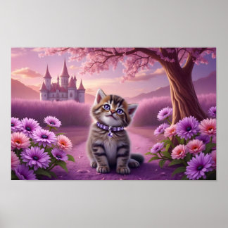 Adorable Kitten with Sparkly Collar Poster