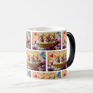 Adorable Kittens in Cozy Basket Art Magic Mug