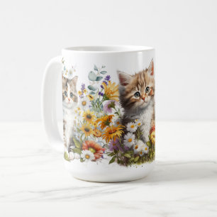Adorable Kittens Line Ceramic Mug