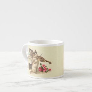 Adorable Kittens sing and Play Violin Espresso Cup