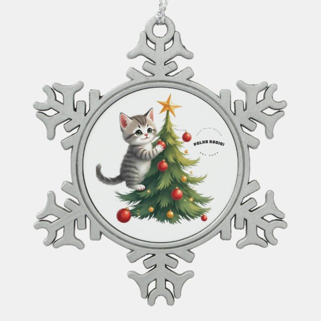 Adorable Kitty Christmas Ornament (Front)