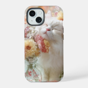 Adorable Kitty Floral Cat Lover iPhone 15 Case