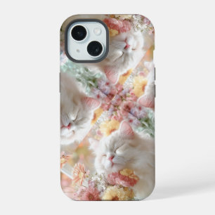 Adorable Kitty Floral Cat Lover iPhone 15 Case