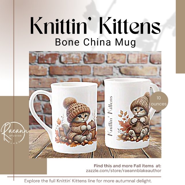 Adorable Knittin' Kittens Bone China Mug (Creator Uploaded)