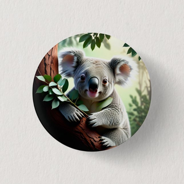 Adorable Koala Bear 1 Inch Round Button (Front)