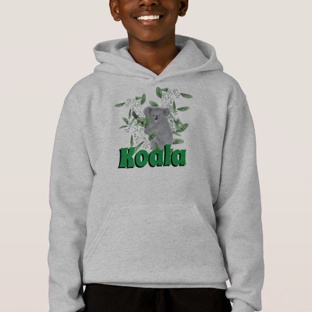 Adorable Koala Bear Climbing Eucalyptus Tree (Front)