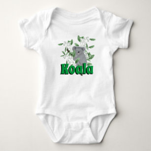 Adorable Koala Bear Climbing Eucalyptus Tree Baby Bodysuit