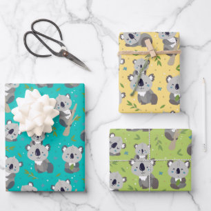 Adorable Koala Bear Wrapper Papier Set de 3