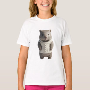 Adorable Koala in Cable Knit Kids T-Shirt