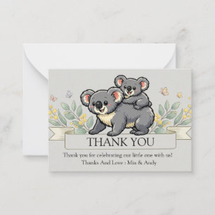 Adorable Koala Mom and Joey Thank You Card