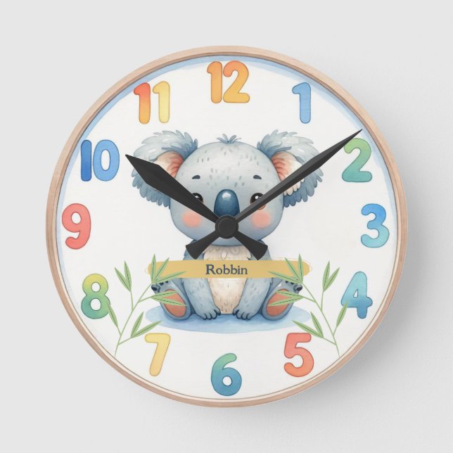 Adorable Koala Wall Clock (Front)