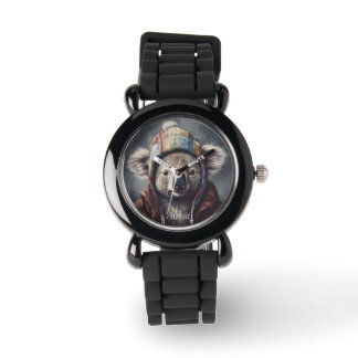 Adorable koala wearing cute hat cusomizable watch